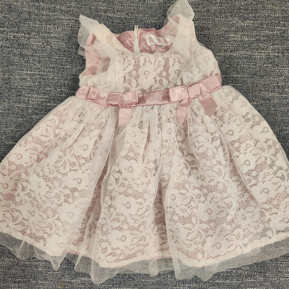 Biscotti Pink Lace Formal Dress